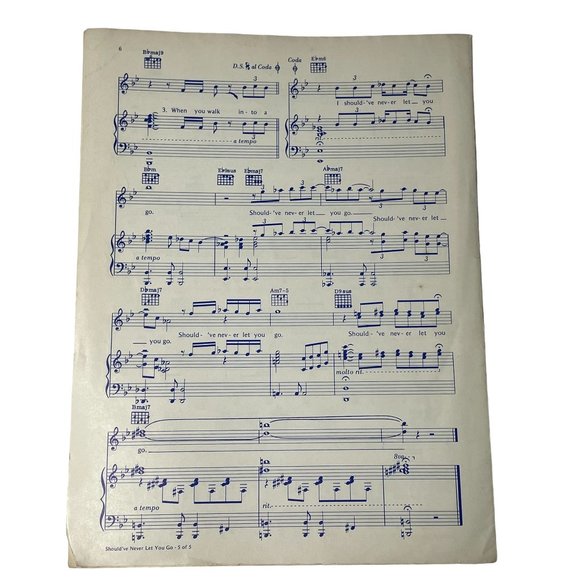 Shouldve never Let You Go Neil Sedaka Sheet Music 1978 Vintage Music Book u - Picture 4 of 6